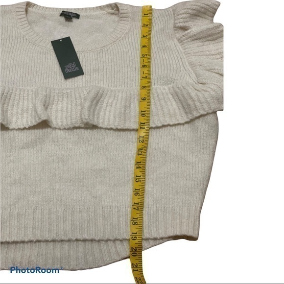 COPY - WILD FABLE CREWNECK RUFFLE PULLOVER SWEATER L - Picture 7 of 9